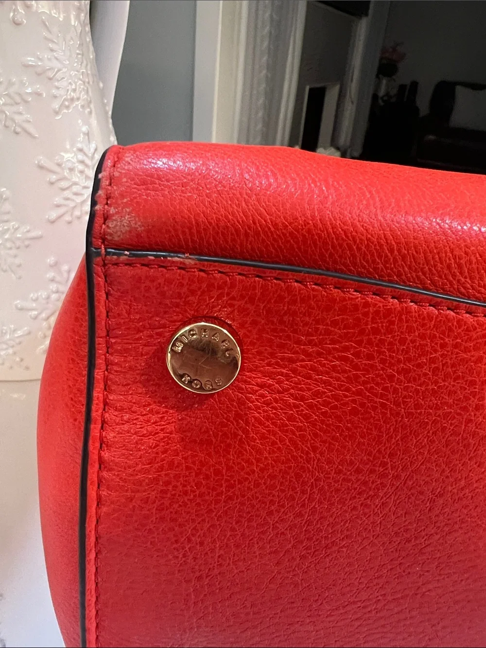 Michael Kors Sophie Mandarin Leather Satchel with MK Charm